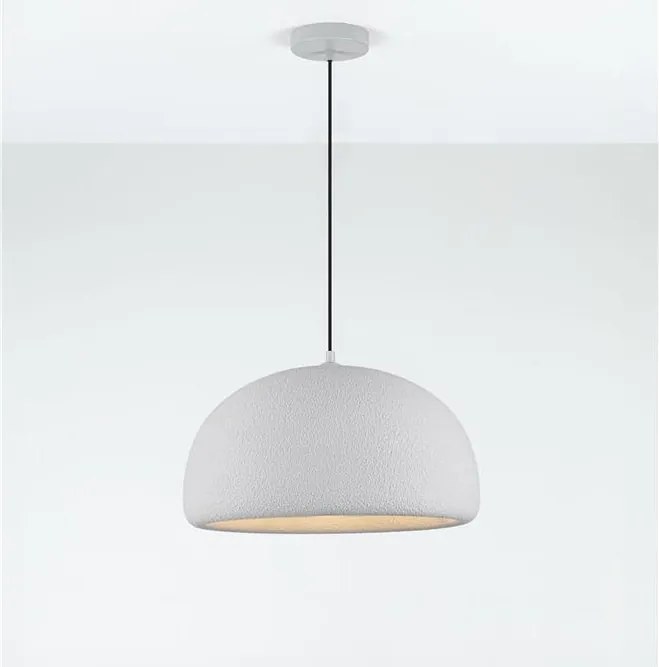 Lustra suspendata cu textura granulata Davo 43cm, gri piatra