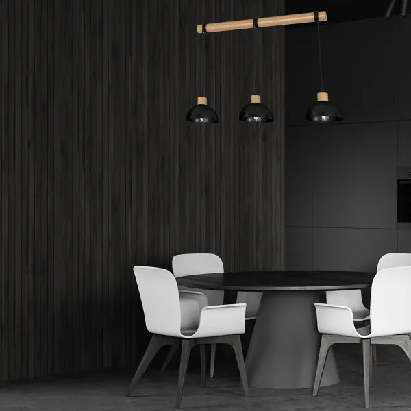 Lustră pe cablu ERIK 3xE27/60W/230V bej/neagră