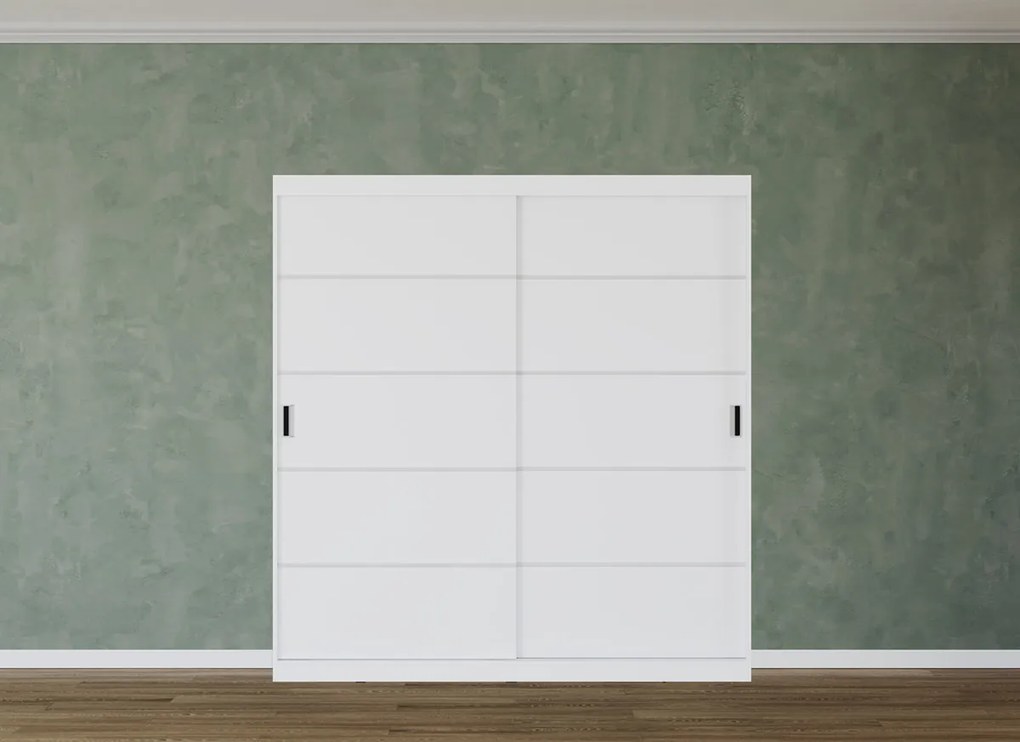 Set dormitor alb pat tapitat - Blanco - Configuratia 21
