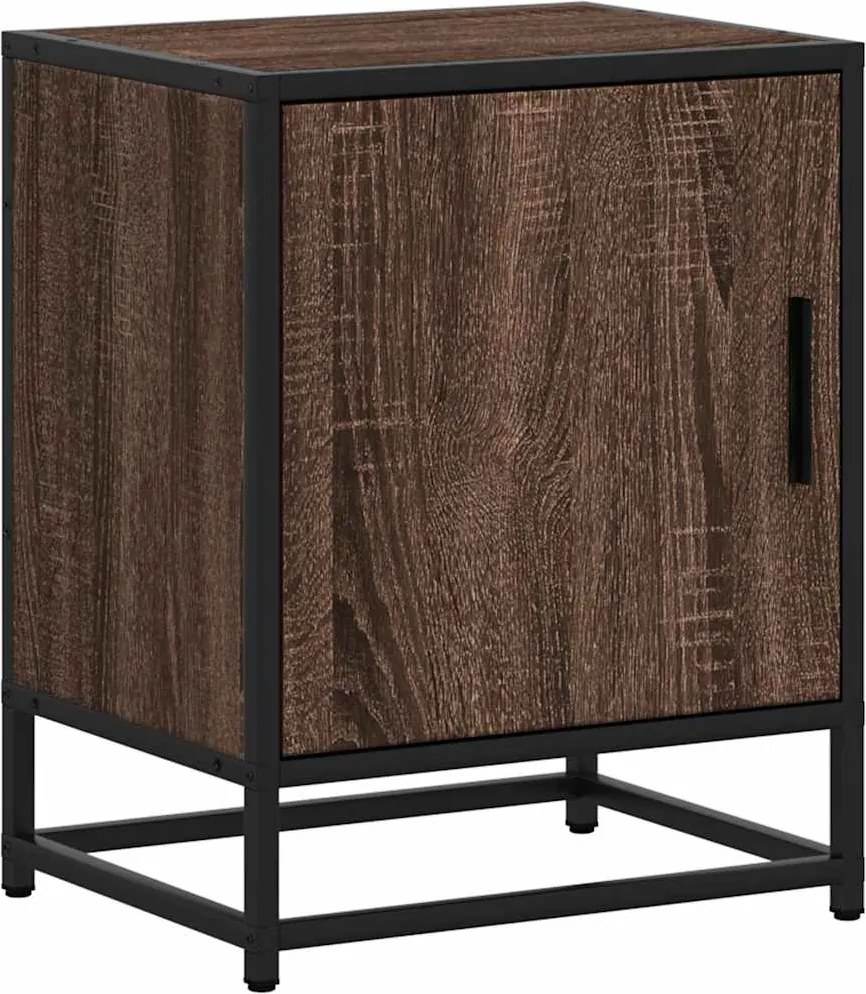 vidaXL Noptiera din stejar maro 40x31x50 cm lemn prelucrat si metal