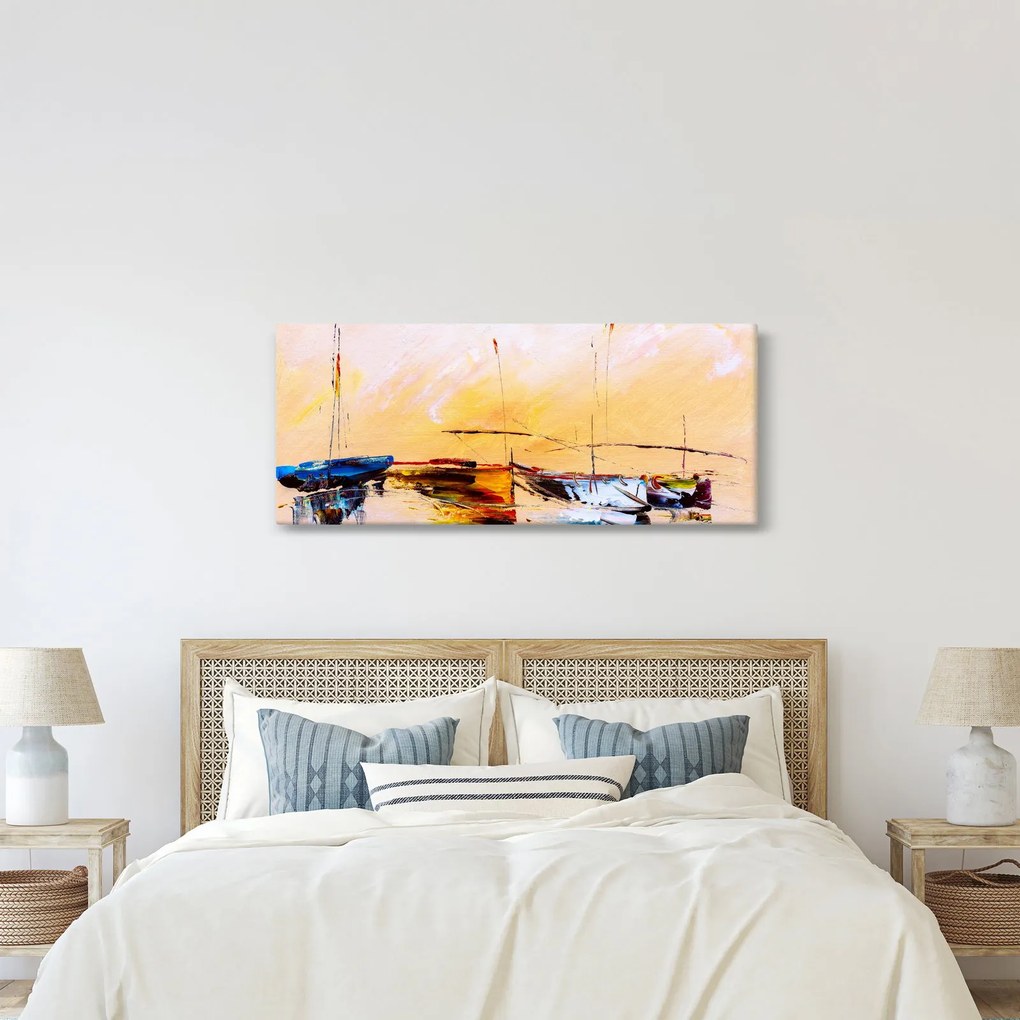 Tablou - Pictură barcă (120x50 cm)