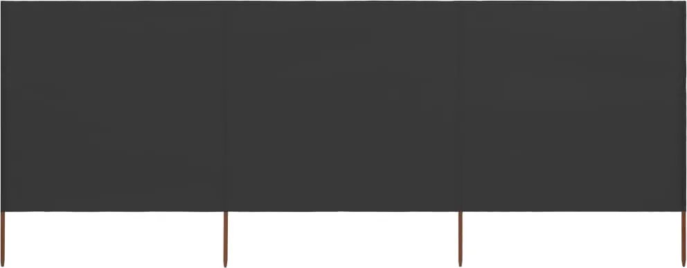 vidaXL Paravan anti-vânt cu 3 panouri, antracit, 400 x 80 cm, textil