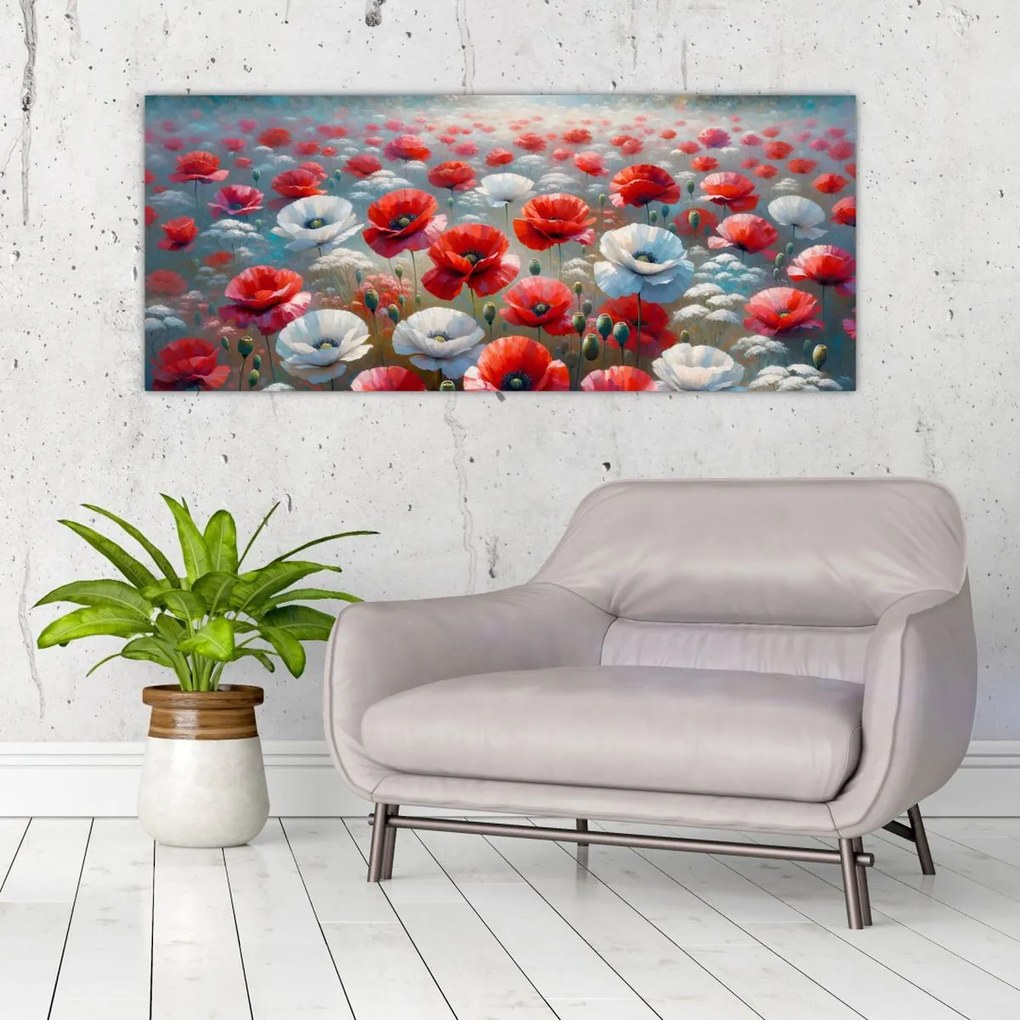 Tablou - Câmp de maci (120x50 cm)