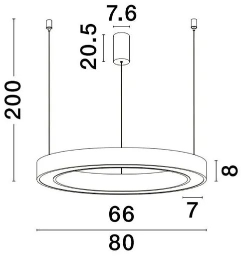 Pendul LED dimabil design modern MORBIDO alb 80cm