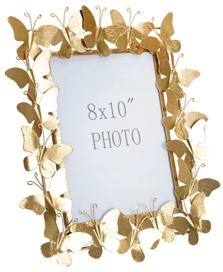 Ramă foto aurie din metal 35x38 cm Butterfly – Mauro Ferretti