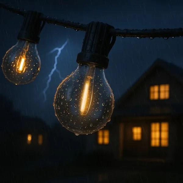 Brilagi - Ghirlandă LED decorativă pentru exterior GIRLANDA, 10xE12, 8m, negru, IP44, alb cald