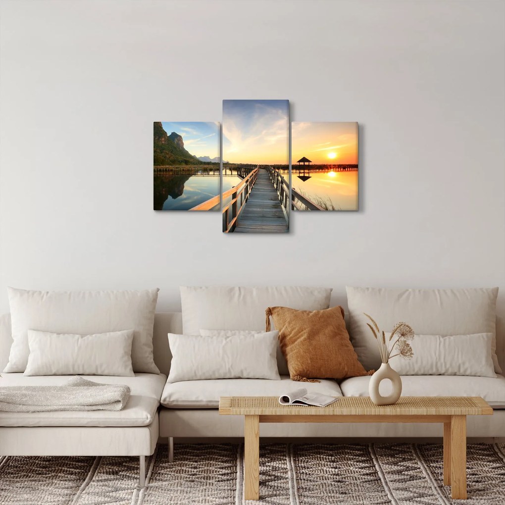 Tablou ponton din lemn (90x60 cm)