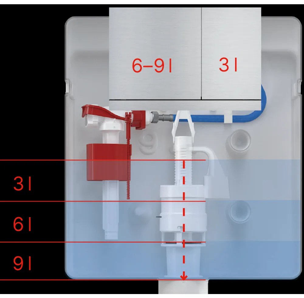 Cadru wc suspendat cu rezervor wc incastrat Alcaplast, Sadromodul