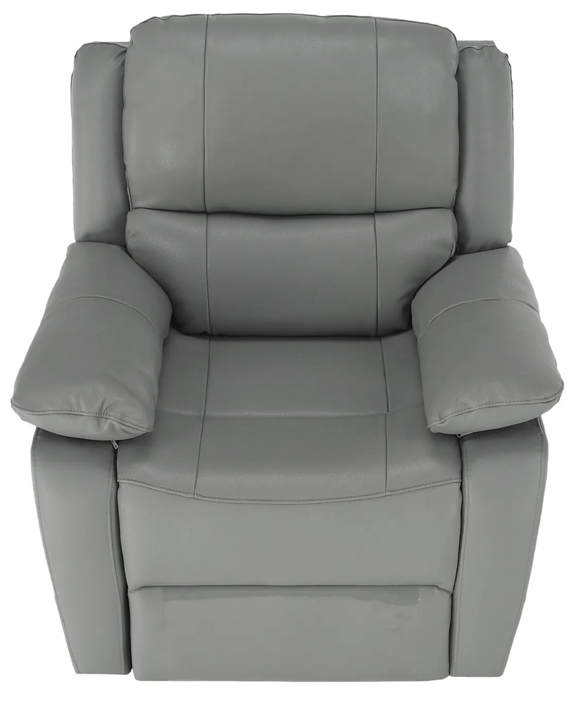 Fotoliu de relaxare, piele / piele ecologică gri VIVAN
