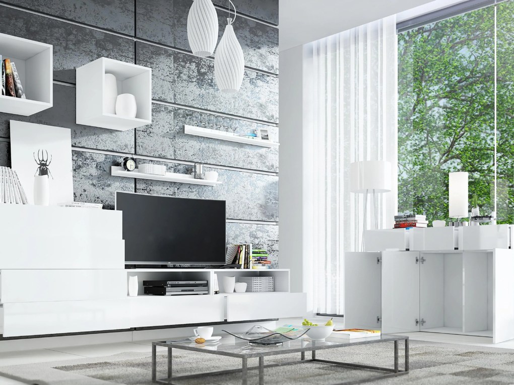 Mobilier living Berny 50 (alb + Alb lucios). 1087162