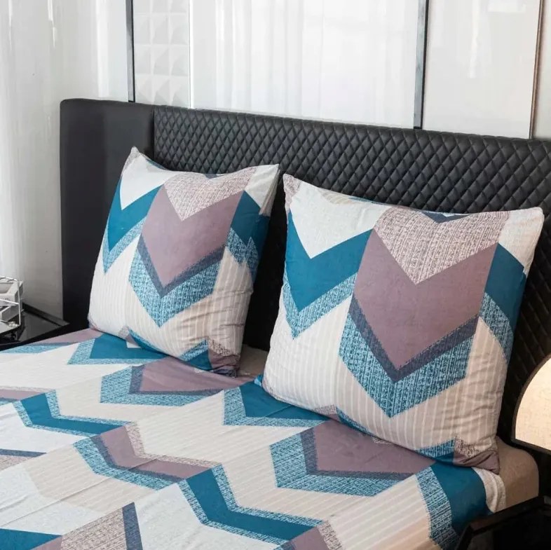 Lenjerie de pat din microfibra CHEVRONIX albastru-violet Dimensiune lenjerie de pat: 2 buc 70 x 80 cm | 160 x 200 cm