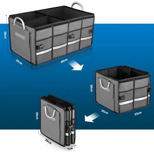 Deuba Organizator valiza gri - 60x35x30cm