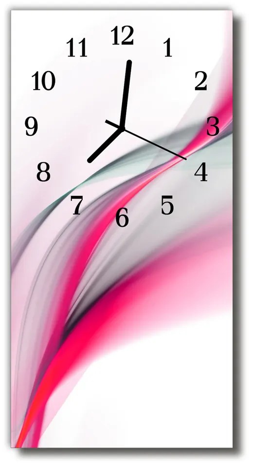 Ceas de perete din sticla vertical Arta abstracție roz