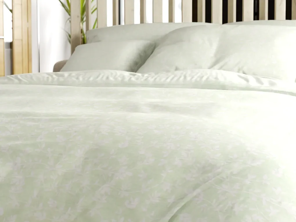 Lenjerie de pat din bumbac Renforcé GREEN FLOWERS verde Dimensiunile lenjeriei: 70 x 90 cm | 140 x 200 cm