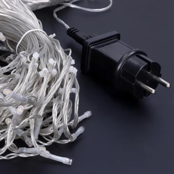 Perdea LED de Crăciun de exterior Solight 1V401-WW 360xLED/8 funcții 15m IP44 alb cald