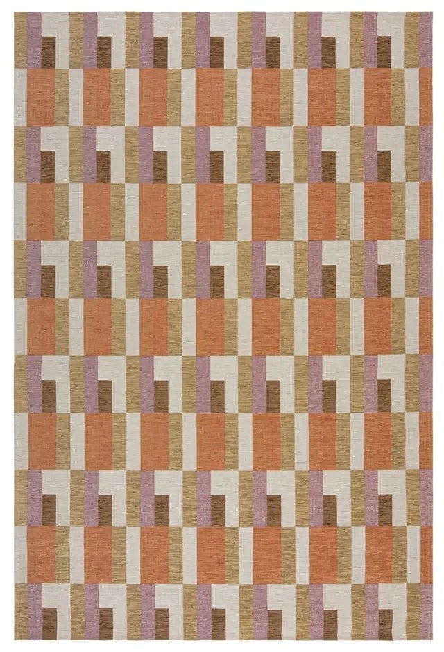 Covor portocaliu/în culoare naturală 155x230 cm Riley Block Geo – Flair Rugs