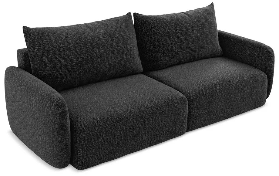 Canapea neagră extensibilă/cu spațiu de depozitare 238 cm Kalena – Makamii