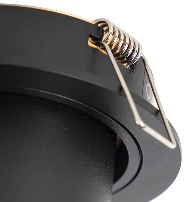 Set de 6 spoturi încastrate moderne negre rotunde înclinabile - Installa