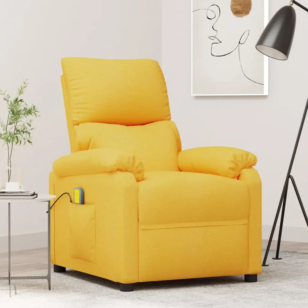 348479 vidaXL Scaun de masaj, galben, țesătură