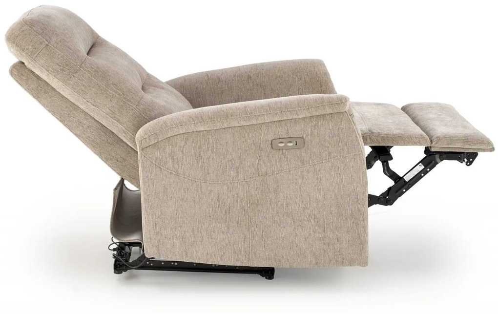 Fotoliu recliner Jamal stofa bej H105 cm