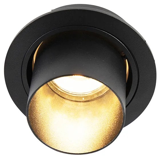 Spot modern îngropat negru rotund orientabil - Installa
