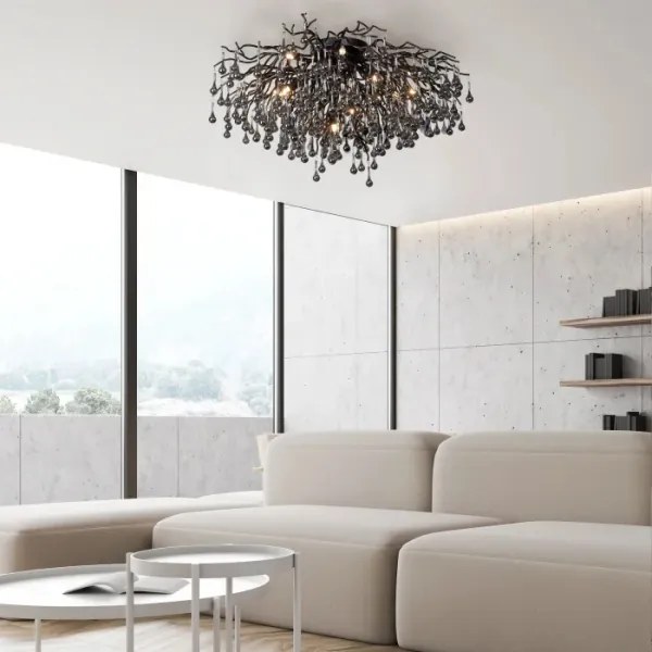 Paul Neuhaus 8092-18 - Lustra aplicată ICICLE, 14 x G9/40W/230V, Ø 100 cm, negru