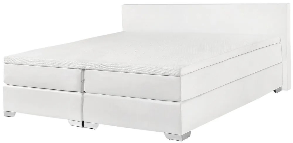 Pat matrimonial 180 cm PREMIER (cu saltele) (alb). 1007429