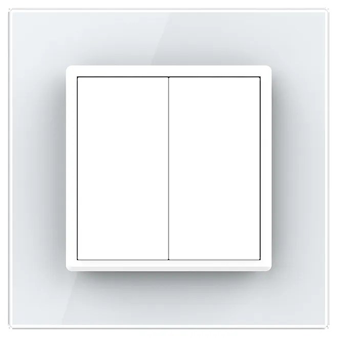 Intrerupator Dublu Mecanic Cap Scara LIVOLO cu Rama din Sticla – Serie Noua