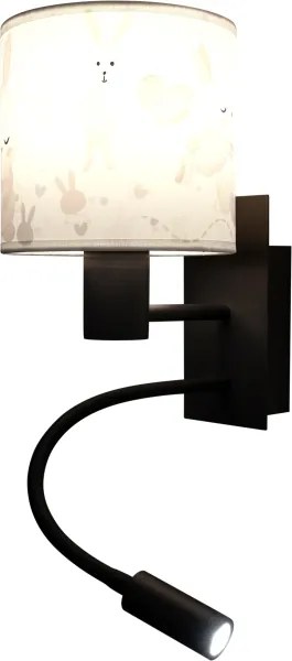 Brilagi - Lampă LED flexibilă BOBO 1xE27/25W/230V + LED/3W negru/alb/cu iepurași