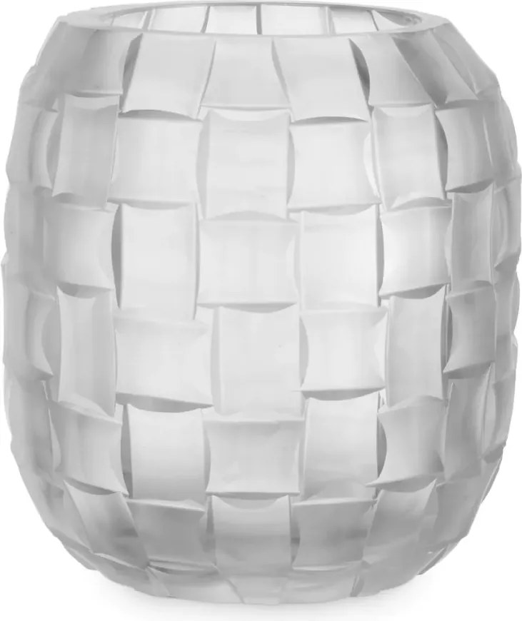 Vas decorativ design LUX realizat manual din sticla Varese S frosted