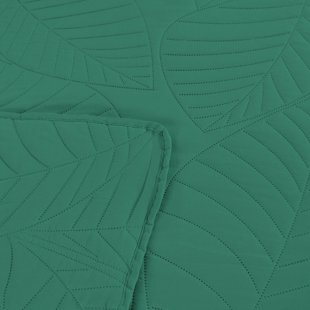 Cuvertura verde pentru pat cu model LEAVES Dimensiune: 170 x 210 cm