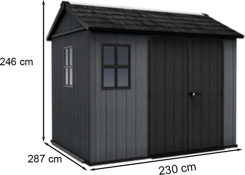 Căsuță de grădină din plastic Newton 2.0 9x7.5 gri