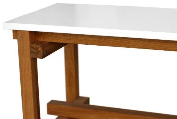 Banca fixa 180 cm natur/alb Construction