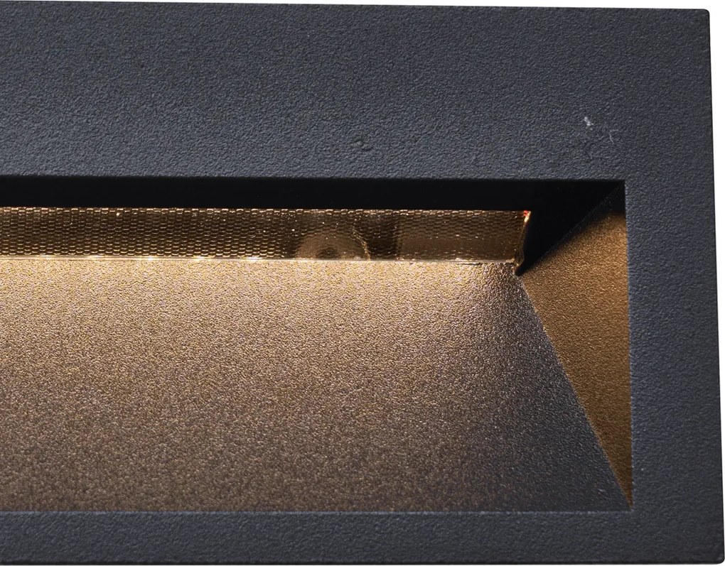 Set de 6 Aplice Moderne Îngropate Negre 16cm Incl. LED IP65 - Mert