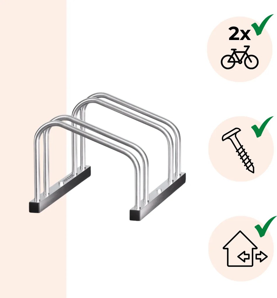 Suport pentru 2 biciclete BIKE, 50x32x27cm, argintiu Jurhan