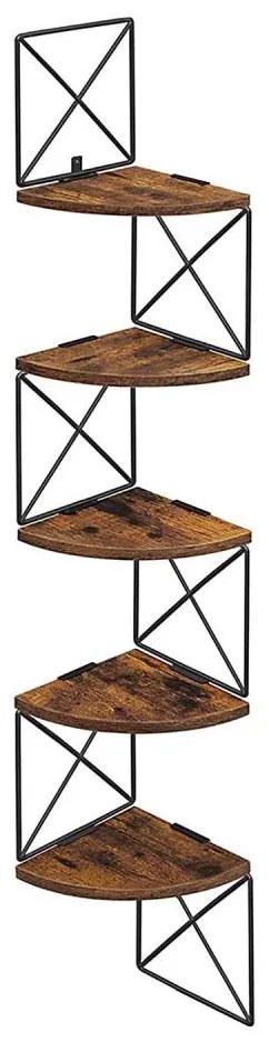 Poliță de colț pentru perete SNAKE maro/negru