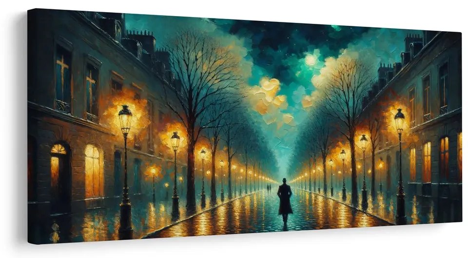 Tablou stradă romantică cu felinare