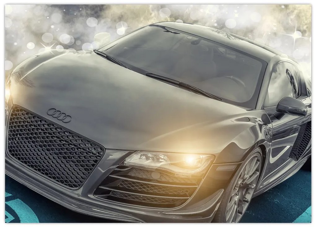 Tablou pe sticlă cu Audi - gri (70x50 cm)