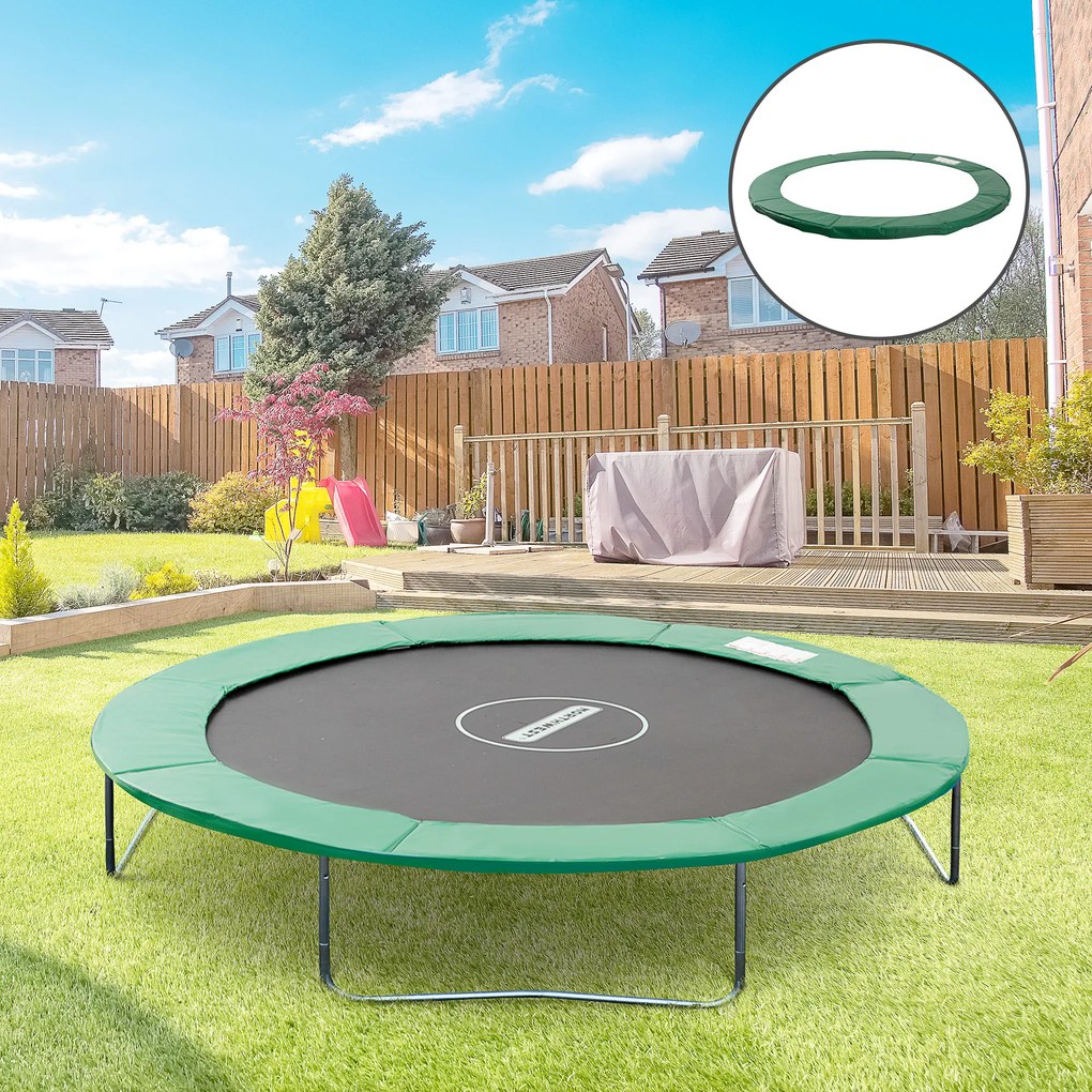 HOMCOM Pernă de protecție pentru trampolină de grădină, Ø 244cm Verde | Aosom Romania