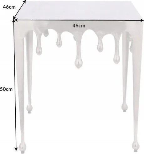 Masuta deosebita design picatura Liquid Line L 50cm, argintiu