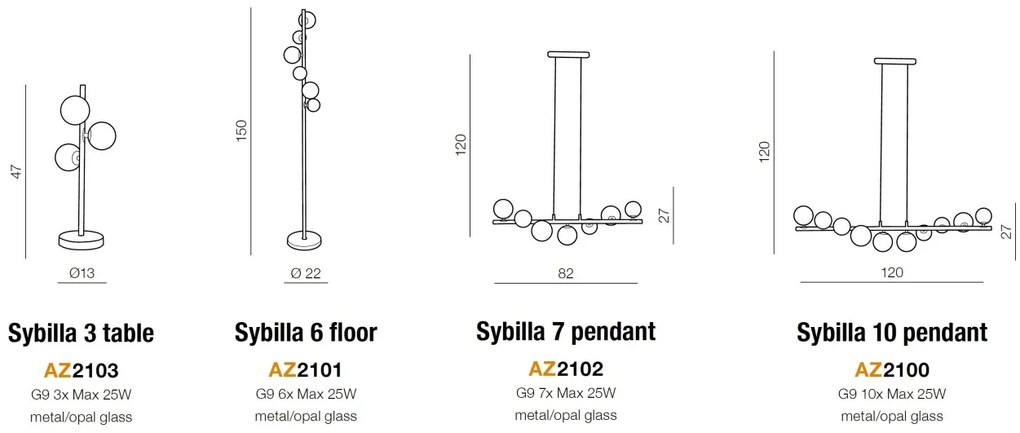 Lustra suspendata design modern SYBILLA 7