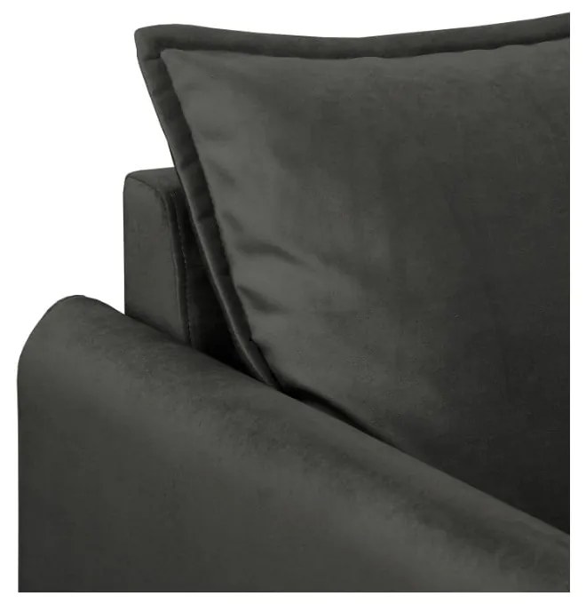 Canapea gri închis cu tapițerie din catifea 138 cm Juli – Ropez