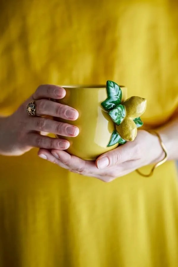 Cană multifunctională galbenă, ceramică – Limone