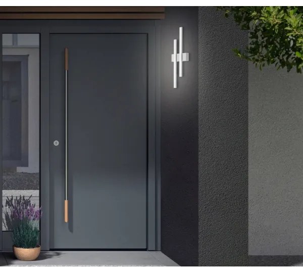 Telefunken - Aplică LED de perete pentru exterior 2xLED/4W/230V IP44, argintie