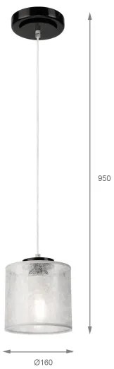 Pendul pe cablu ROSA 1xE27/60W/230V negru/gri