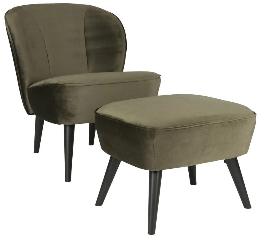 Taburet WOOOD Sara, verde măsliniu