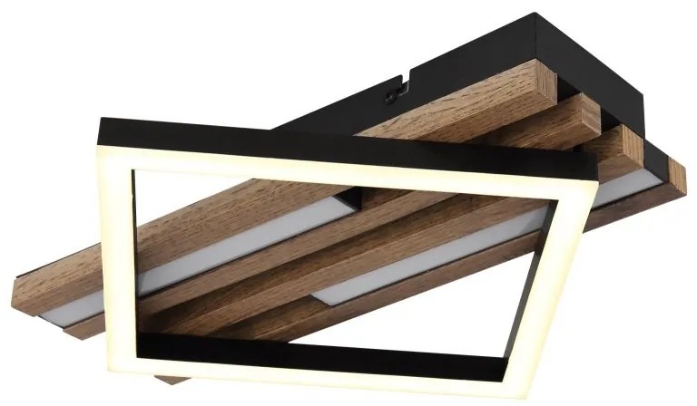 Plafoniera LED riflaj MDF cu efect de lemn OBRIEN