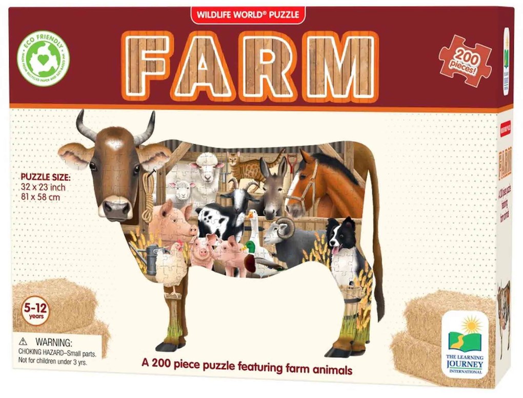 PUZZLE ANIMALE DE LA FERMA 200 PIESE - THE LEARNING JOURNEY (TLJ225714)