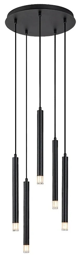 Lustra suspendata stil minimalist Ramira 5L negru