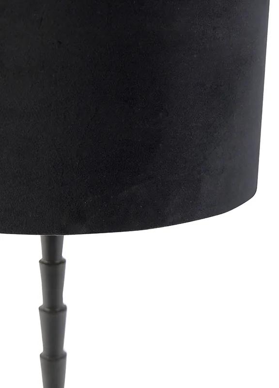 Lampă de masă Art Deco cu abajur de catifea negru 35 cm - Pisos